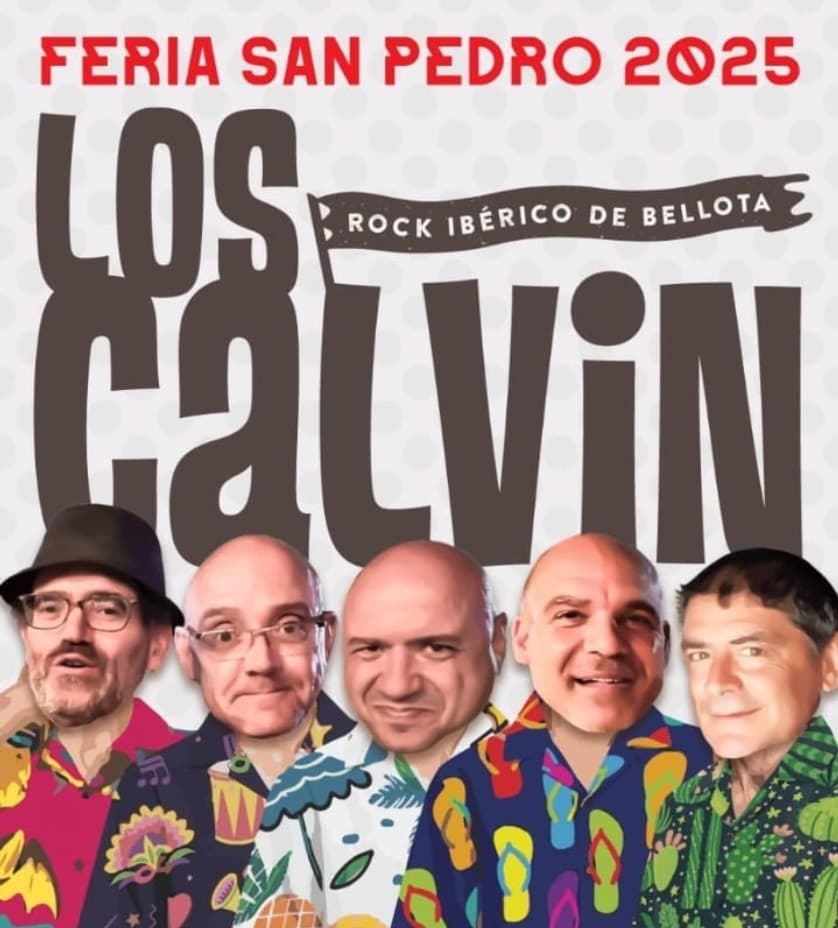 Feria de San Pedro 2025, 15 oct — cartel del espectáculo de humor ‘Los Calvin’, programación de la feria en San Pedro Alcántara